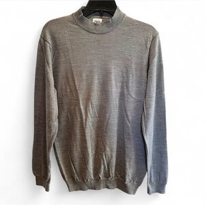 Zara Men's Wool Blend Grey Mock Neck Long sleeve shirt size Medium